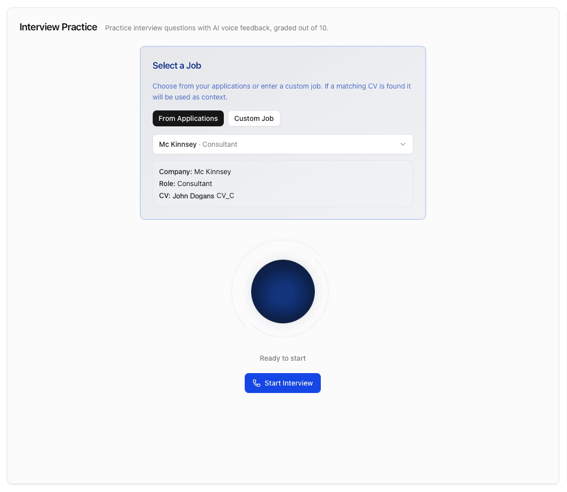 Voice AI interview practice