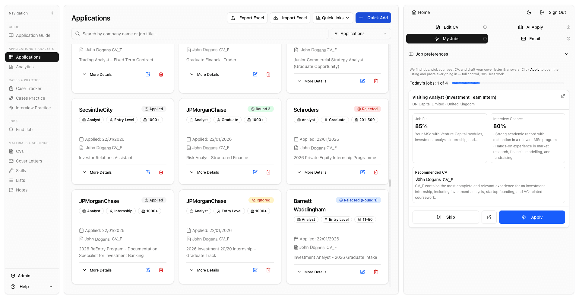 Qwoca application workspace overview